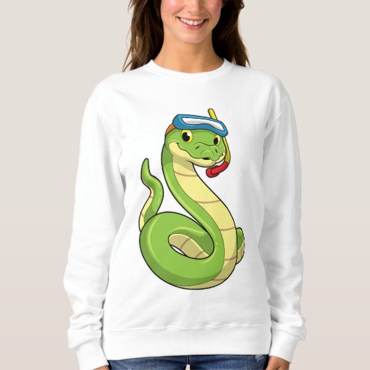 Sweatshirt Snake as Diver wirth Snorkel (Devant)
