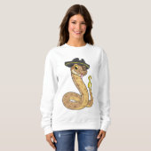 Sweatshirt Snake as Pirate with Hook Hand & Eye patch (Devant entier)