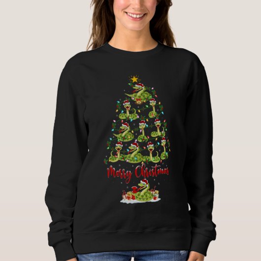 Sweatshirt Snake Christmas Tree Lights  Snake Xmas (Devant)