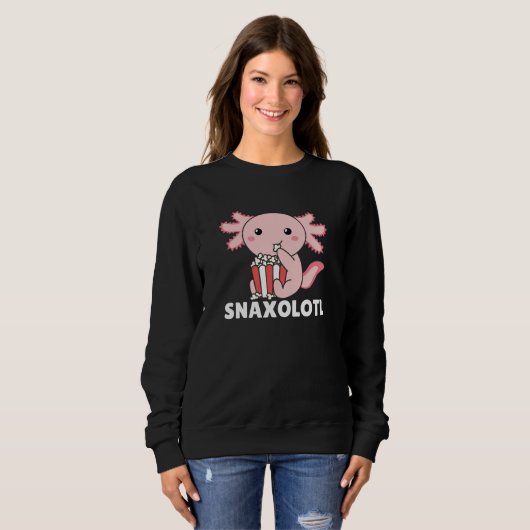 Sweatshirt Snaxolotl Axolotl Amateurs de doux animaux Popcorn (Devant entier)