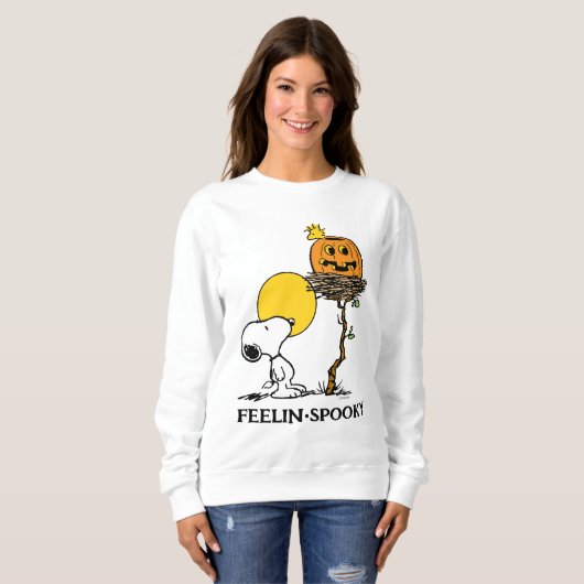 Sweatshirt Snoopy & Bois Nid Avec Jack O'Lantern (Devant entier)