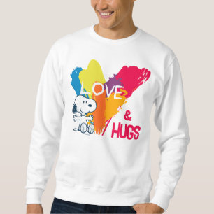 Sweatshirt Snoopy   Rainbow Love Heart