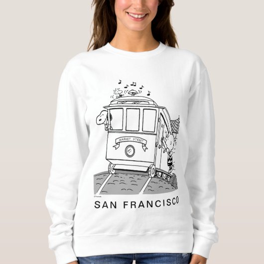 Sweatshirt Snoopy, Woodstock & Charlie Brown sur un chariot (Devant)