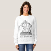 Sweatshirt Snoopy, Woodstock & Charlie Brown sur un chariot (Devant entier)