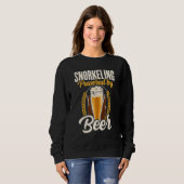 Sweatshirt Snorkeling Powered By Beer Snorkel Scuba Diver Div (Devant entier)