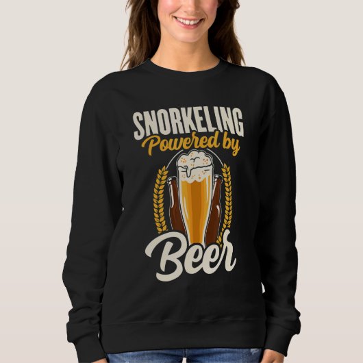 Sweatshirt Snorkeling Powered By Beer Snorkel Scuba Diver Div (Devant)