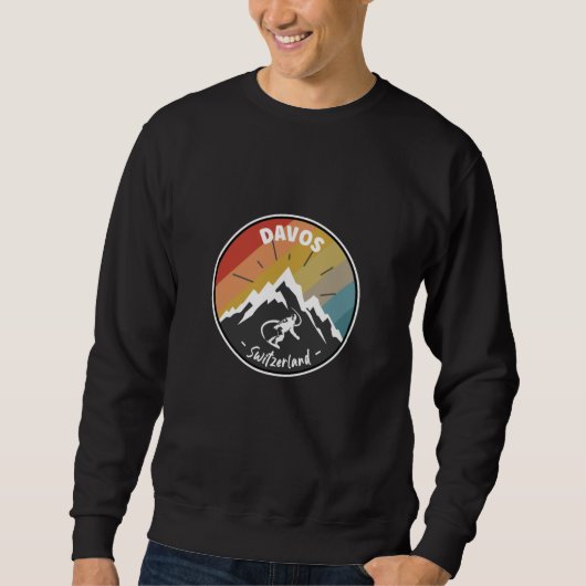 Sweatshirt Snowboard Davos Switzerland (Devant)