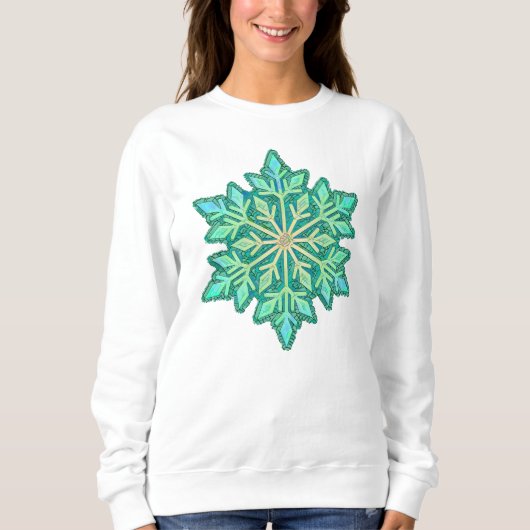 Sweatshirt SNOWFLAKE-Retro Vintage Snowflake, Sports d'hiver (Devant)