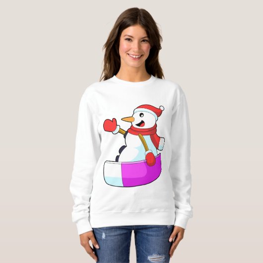 Sweatshirt Snowman comme Snowboardeur avec Sonowboard.PNG (Devant entier)
