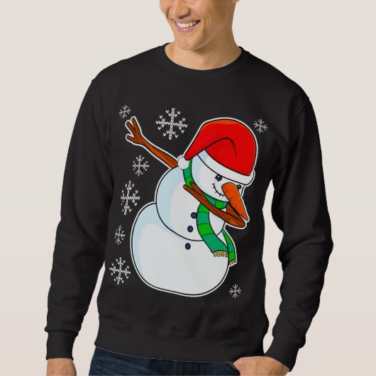 Sweatshirt Snowman Dabbing Noël Dab Noël Enfants garçons Fill (Devant)