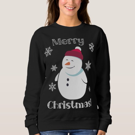 Sweatshirt Snowman gelé mignon animal Joyeux Noël (Devant)