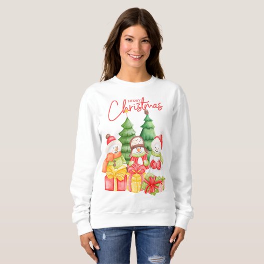 Sweatshirt Snowman Joyeux Noël (Devant entier)