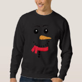 Sweatshirt Snowman Visage Carotte Nez Eyebros Écarf Drôle Chr (Devant)