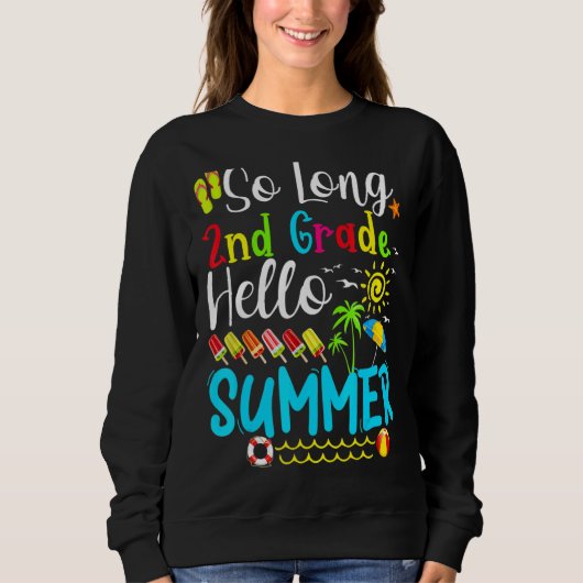 Sweatshirt So Long 2e année Bonjour Été Enseignant Enfant (Devant)