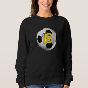 Sweatshirt Soccer Ball Jaune Lucky Jersey Numéro 18 Eigh N