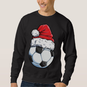 Sweatshirt Soccer Christmas Ball Santa Hat Funny Sport Noël (