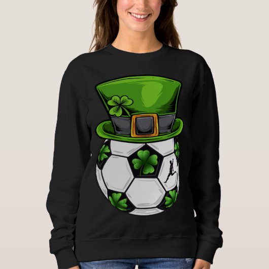 Sweatshirt Soccer Shamrock Leprechaun St Patricks Day Boys Ki (Devant)