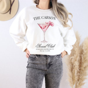 Sweatshirt Social Club Cocktail rose jumelé Bachelorette