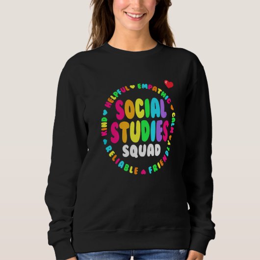 Sweatshirt Social Studies Squad First Day Of School & Appreci (Devant)