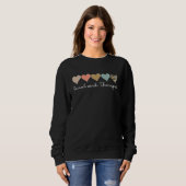 Sweatshirt Social work Therapist Leopard Heart valentine's Da (Devant entier)