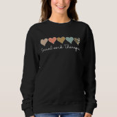 Sweatshirt Social work Therapist Leopard Heart valentine's Da (Devant)