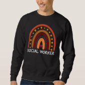 Sweatshirt Social Worker Boho Rainbow Back To School Apprecia (Devant)