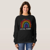Sweatshirt Social Worker Boho Rainbow Back To School Apprecia (Devant entier)