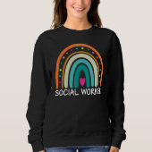 Sweatshirt Social Worker Boho Rainbow Back To School Apprecia (Devant)