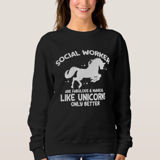 Sweatshirt Social Worker Unicorn Social Educator Caregiver Sc (Devant)