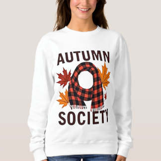 Sweatshirt Société Automne - Lettre Plaid personnalisée Rempl