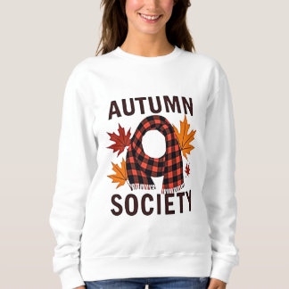 Sweatshirt Société Automne - Lettre Plaid personnalisée Rempl