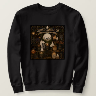 Sweatshirt Société de bougie fantôme Halloween vintage chat n