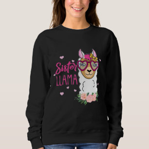 Sweatshirt Soeur Lama Boho Fleurs Coeur rose