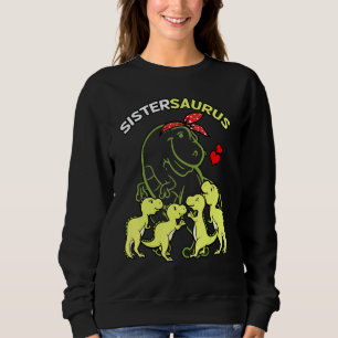 Sweatshirt Soeur Sistersaurus 4 Enfants Dinosaure Soeurs Jour