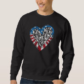 Sweatshirt Softball - American USA Flag Heart (Devant)
