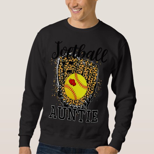 Sweatshirt Softball Auntie Leopard Jour Tante Mère Softb (Devant)