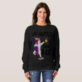 Sweatshirt Softball Dabbing Unicorn All About That Base (Devant entier)