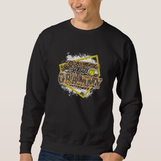 Sweatshirt Softball Grammy Leopard Bleached Family Matching   (Devant)