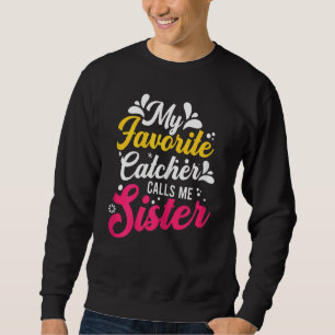 Sweatshirt Softball Graphisme femmes soeurs Softball Catcher