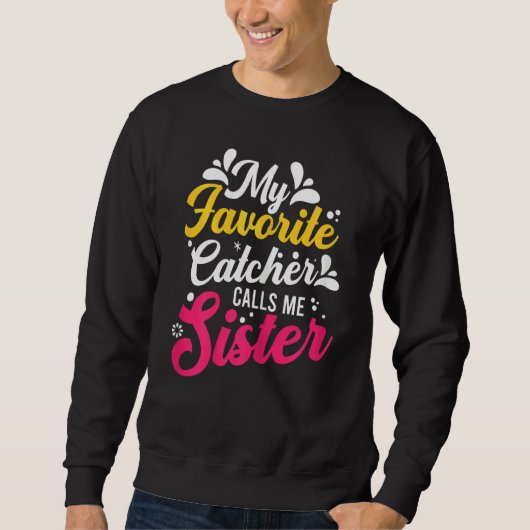 Sweatshirt Softball Graphisme femmes soeurs Softball Catcher (Devant)