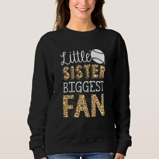 Sweatshirt Softball Leopard Graphisme Femmes Soeur Softball 1 (Devant)
