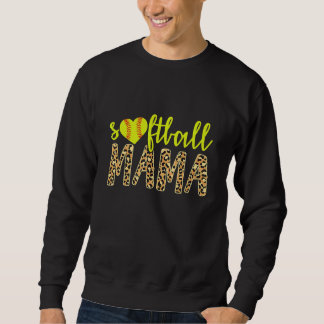 Sweatshirt Softball Mama Cute Cheetah Mère's Day Sports 3