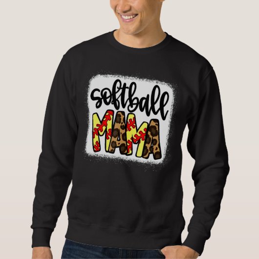 Sweatshirt Softball Mama Leopard (Devant)