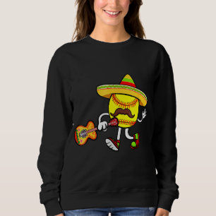 Sweatshirt Softball Mexican Guitar Hat Cinco De Mayo