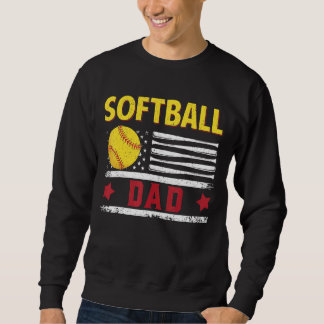 Sweatshirt Softball Papa Américain Drapeau Softball Papa Père