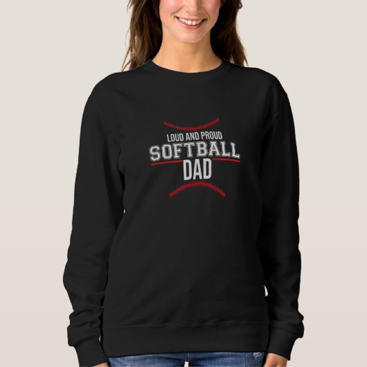 Sweatshirt Softball Papa Classique Dada Aime (Devant)