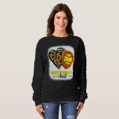 Sweatshirt Softball Tante Léopard Gant Coeur Léopard Bleached (Devant entier)