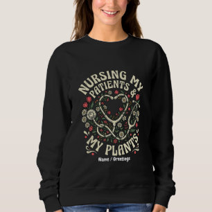 Sweatshirt Soigner Mes Patients & Mes Plantes Rétro Steth Fle
