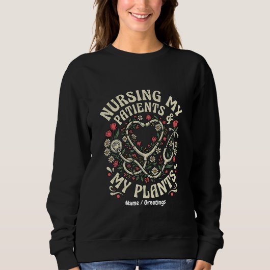 Sweatshirt Soigner Mes Patients & Mes Plantes Rétro Steth Fle (Devant)