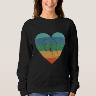 Sweatshirt Soigneur de zoo Rétro Cœur Vache de mer Animal mar